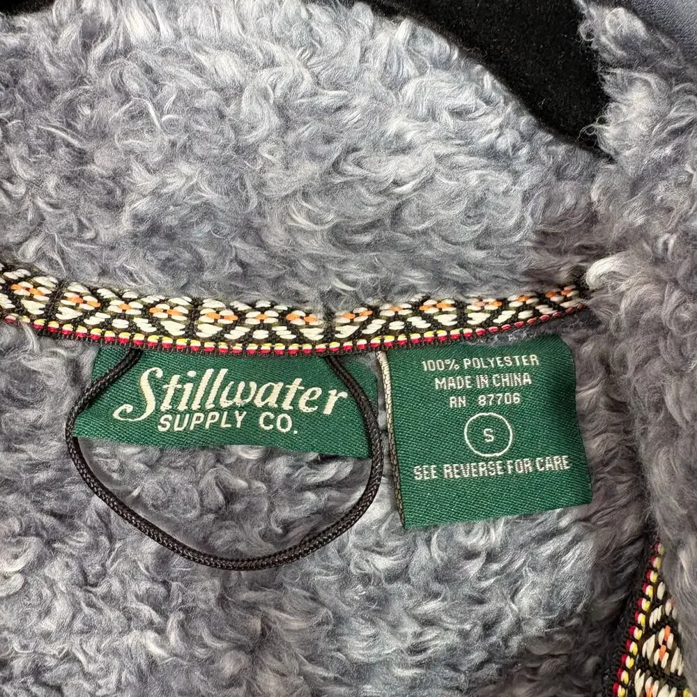 Stillwater Supply Co Y2K Gorpcore Sherpa Fleece Quarter Zip Jacket - Size Small